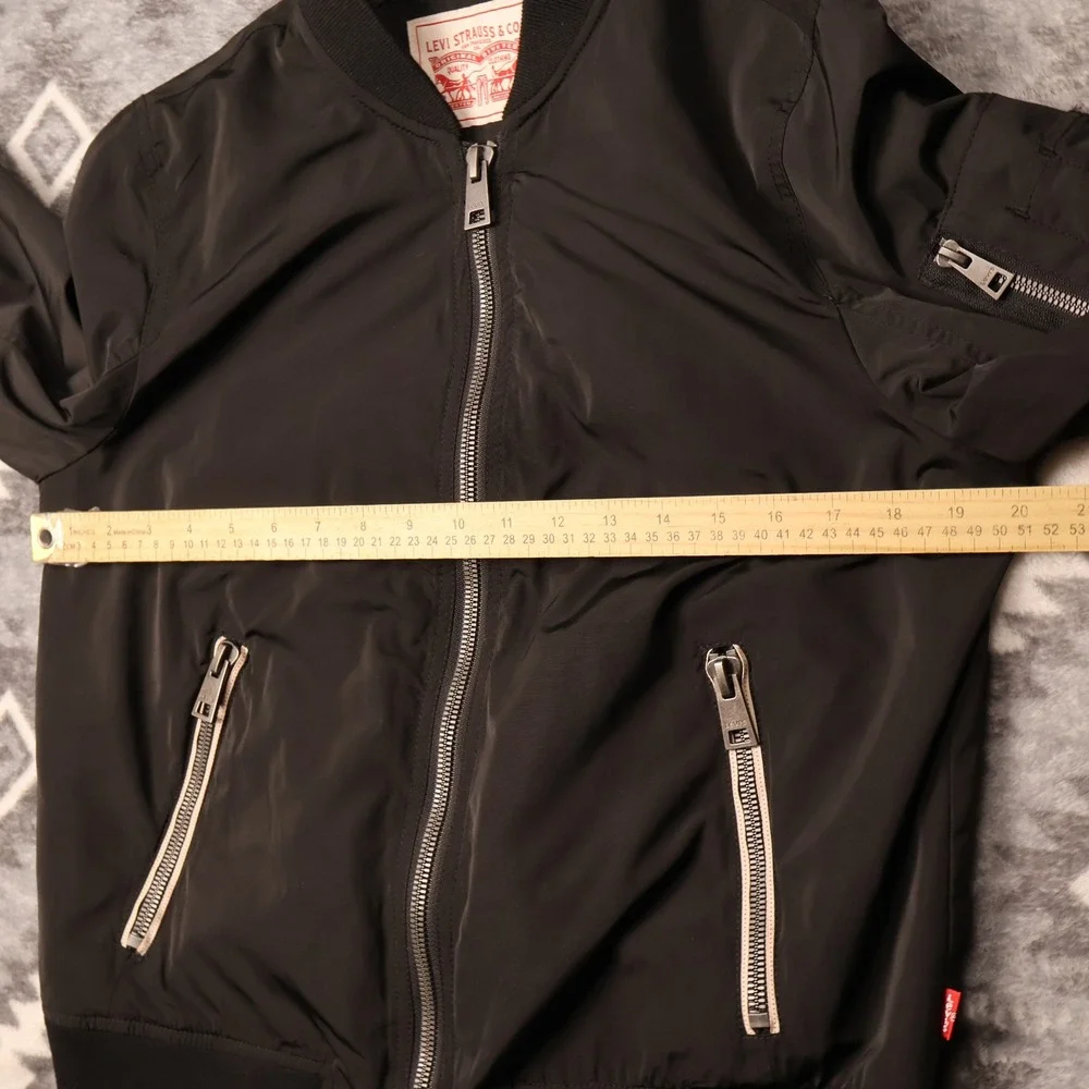 Levis Mens Poly Lightweight Bomber Jacket Black LW1JP570 Flight Coat M